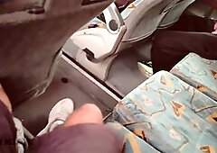 stranger bus blowjob with big cumshot