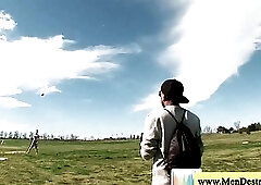 Exploring a park black guy