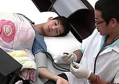 Asian twink gets examined and breeded from behind by doctor