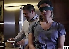 TBabe gets fuck in the kitchen table