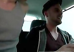 Male models in a car