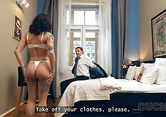 Cuck4k. my small-titted slutty wifey is leaping on a stranger's pecker