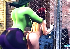 That Babe-Hulk pounding Ebony Widow