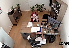 Loan4k. teenager red haired bitch came to show her Big Tits and screw in the office for a loan
