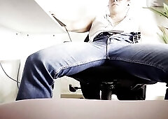 Caught in the office masturbating
