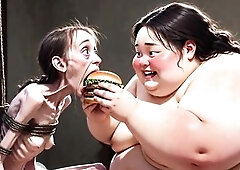 Greatly slim hotty being stuffed by a huge SSBBW. The chubby woman her to eat greater amount and greater quantity, clearly enjoying the feederism domi
