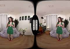 Brook Logan Green Dress Special X-Rated Dildo Tease With A Difference