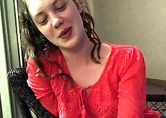 Young amateur teen in solo masturbation playing with herself