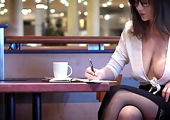 A Sweet Intern Or Secretary Present Herself Frivolous In Public