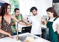 Gorgeous dick-riding session with hot dolls Sofie Marie and Maya Woulfe