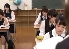 Naughty Asian teens get their pretty faces covered in jizz