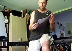 Hairyartist In Ripped Shorts During Art Studio Tour