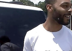 Shy white boy plays hard with two black monster dongs