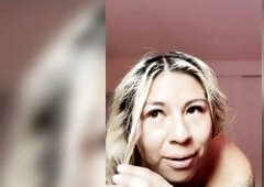 Tiffany is a very hot wife and likes to masturbate with the window open, she discovers that her neighbor is watching her and masturbates richer until 