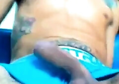 Big-Cock Latin Twink Shows Off on Webcam