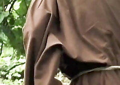 Older mother I'd like to fuck in Monk Robes Sucks Ramrod Blindfolded Outdoors