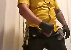 Verbal Leather Biker Daddy talks dirty and strokes his cock