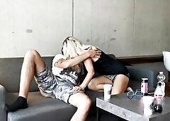 Oh, we were probably a bit also loud. Filming was going on in the next room and the producer burst in and told we were a little loud. In any case, we 