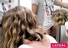 Risky Public Blowjob in a Fitting Room - Amateur Teen Couple's First Video