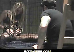 Sadomasochist Lets Babe Out Of Her Cage To Fuck Her Brains Out