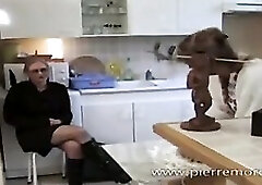 2 french lesbian babes doing it in the kitchen