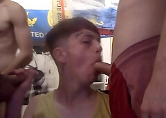 Teens with hard dicks are fooling around in the dorm