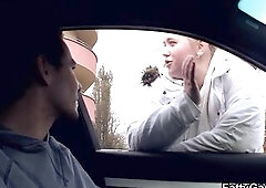 Large stomach big beautiful woman picks up him for penis ride