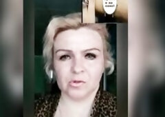 Russian woman strips in front of the camera and masturbates