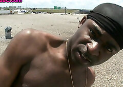 Athletic Black thug public fucked outdoor by white top 2