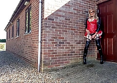 Transgirl Outdoors Peeing and Posing #1