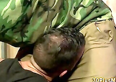 Muscular hunk licks ass