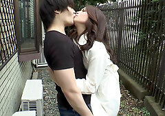 Making out after work leads to a public blowjob by Maki Hojo