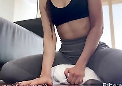 Flawless butt in yoga panties desperately humps pillow-EtherealMia