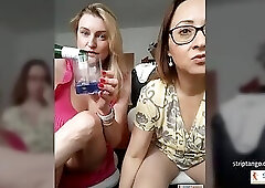 Two MILFs on StripTango – Shaved & Hairy Pussy Tease with Interactive Vibrators