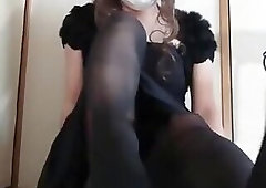 japanese crossdresser pantyhose blackfoot fetish