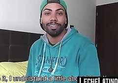 Straight Latino's raw, POV initiation into gay sex ends with a cum-filled mouth