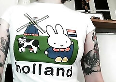 no brassiere wearing a constricted shirt