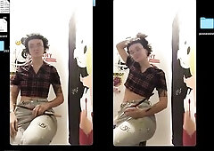 wench in her paint studio