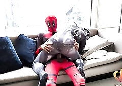 Thick Lady-Venom Rides Deadpools BBC (Spiderman Cosplay)