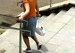 Skirt sharking gone wild and she lost her panties too.