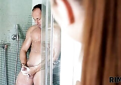 RIM4K. Hotty proves her partners this babe's indeed open-minded giving him a rimjob