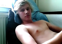 Blonde Jizz A Thick Load On His Belly