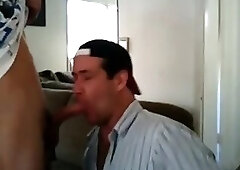 Sucking a neighbor's cock and he cums on my face