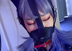 Yuca ヒトイヌ ヘットトレーニンクを受ける日本の女の子