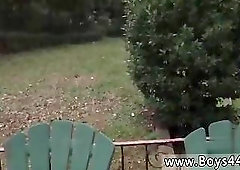 Horny dude sucking in gangbang