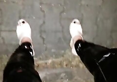 a night walk in a hot outfit