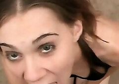Brunette hair mother I'd like to fuck Gets Fingered Hard and Facial Jizz flow