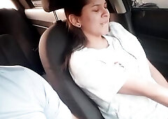 Hawt beauty until this babe masturbates her snatch in my spouse's car showing my melons inciting to have hawt sex making sexy episode wanting her