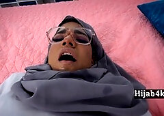 Shy hijab-wearing teen Summer Col shows off her bubble butt