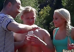 Slut fucks bisex dudes